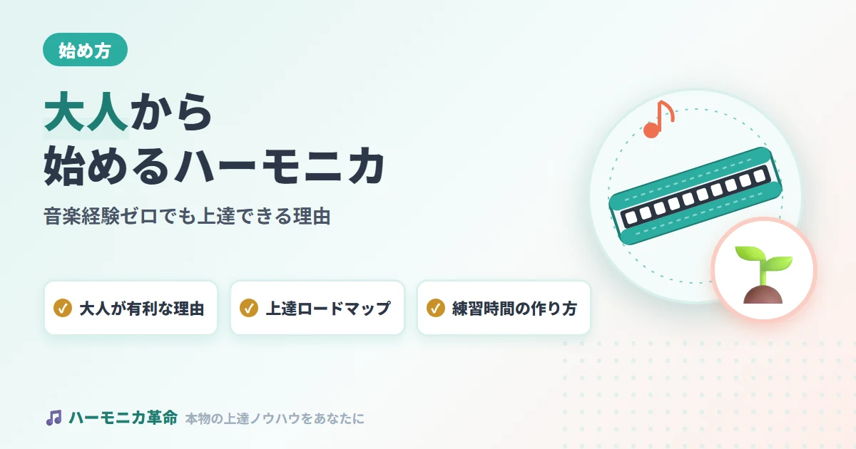 大人からハーモニカを始める方法！音楽経験ゼロでも上達できる科学的理由