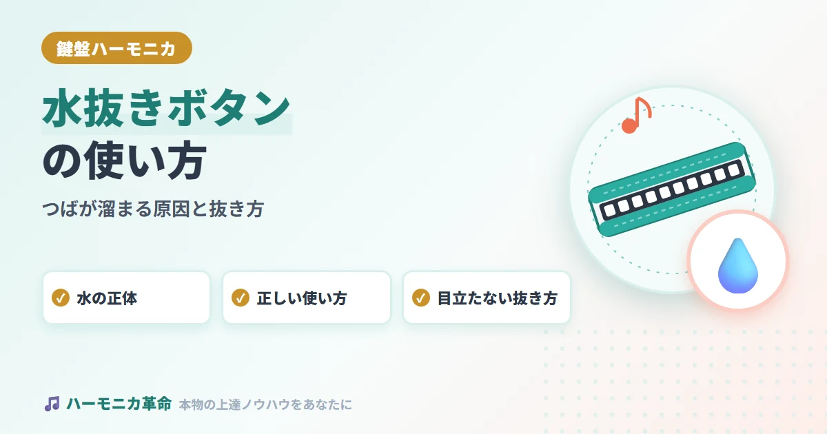 鍵盤ハーモニカの水抜きボタンの使い方｜つばが溜まる原因と抜き方